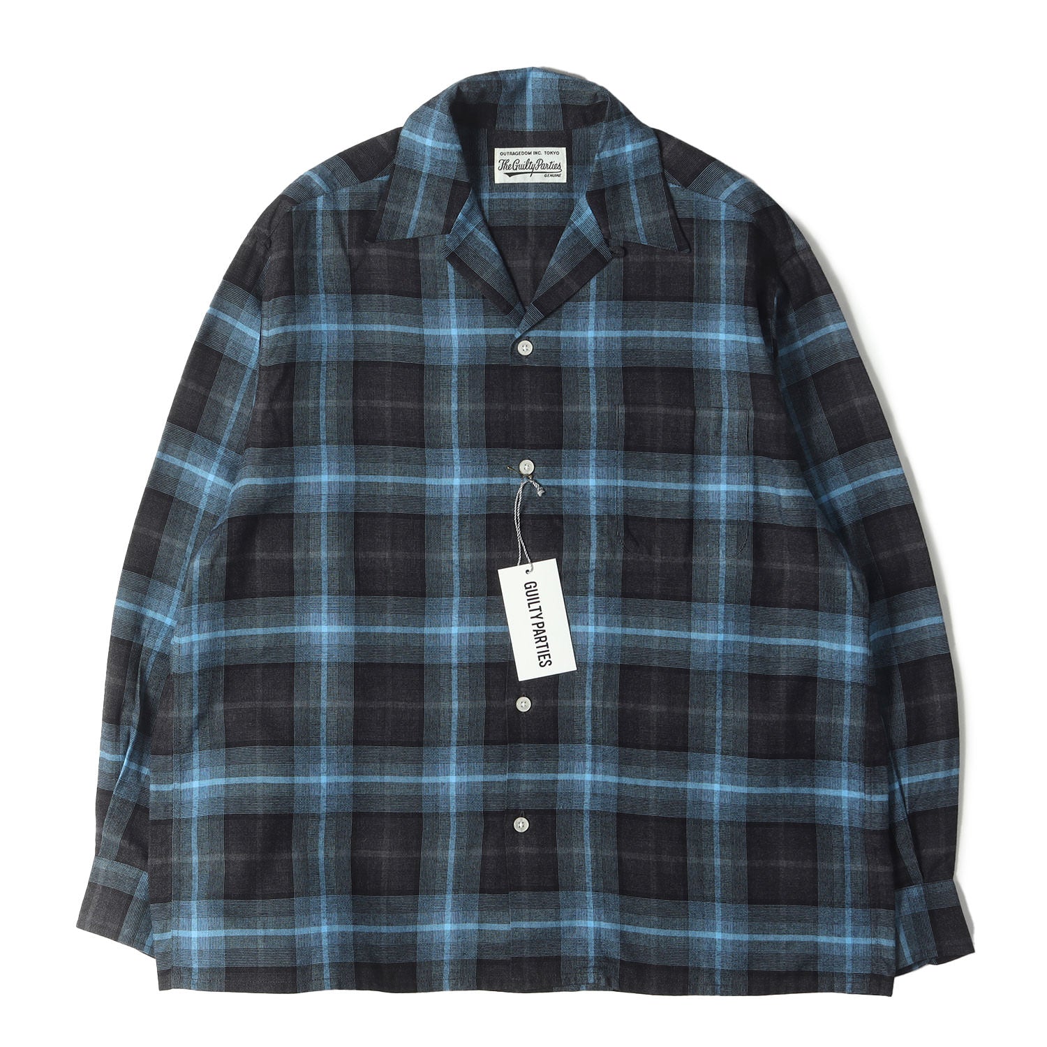 24AW オンブレチェック オープンカラー レーヨン シャツ(OMBRE CHECK