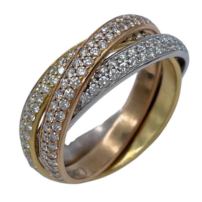 カルティエ Cartier トリニティリングフルダイヤ ゴールドxピンク