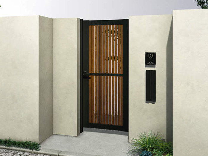 正規】YKKAP木製調 ルシアスTS1型 たてスリット片開き 門扉を値引45