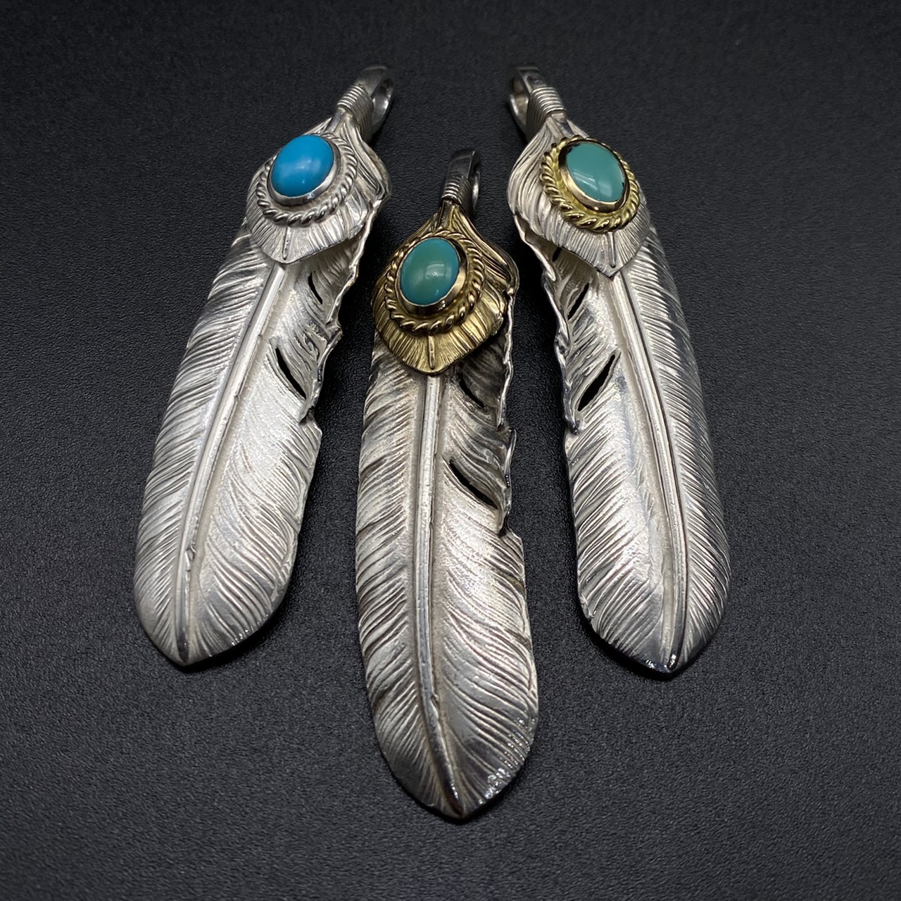 0205【ターコイズ付き特大フェザーについて】（原宿SV）