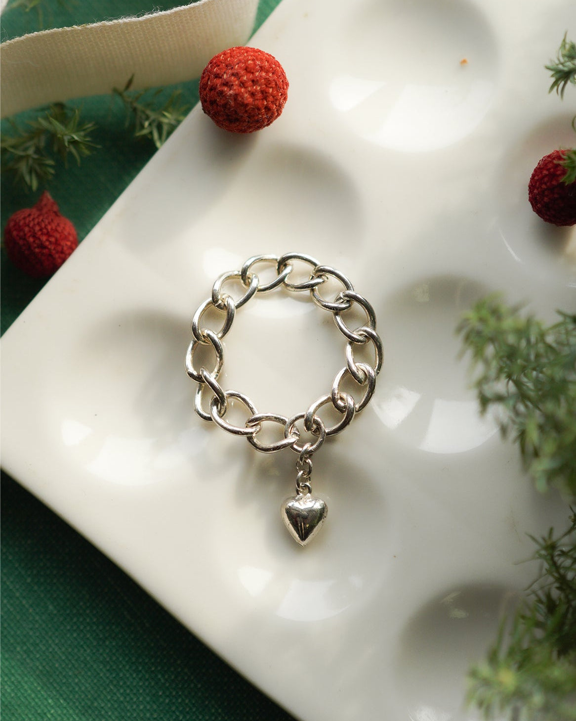 オンライン限定〕シルバーハートチェーンリング wr-3-25 通販