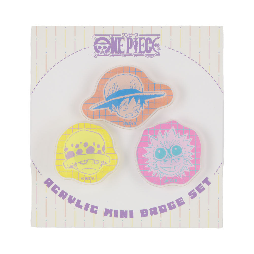 ONE PIECE』アクリルminiバッジ3個セット（ルフィ＆ロー＆キッド 子供