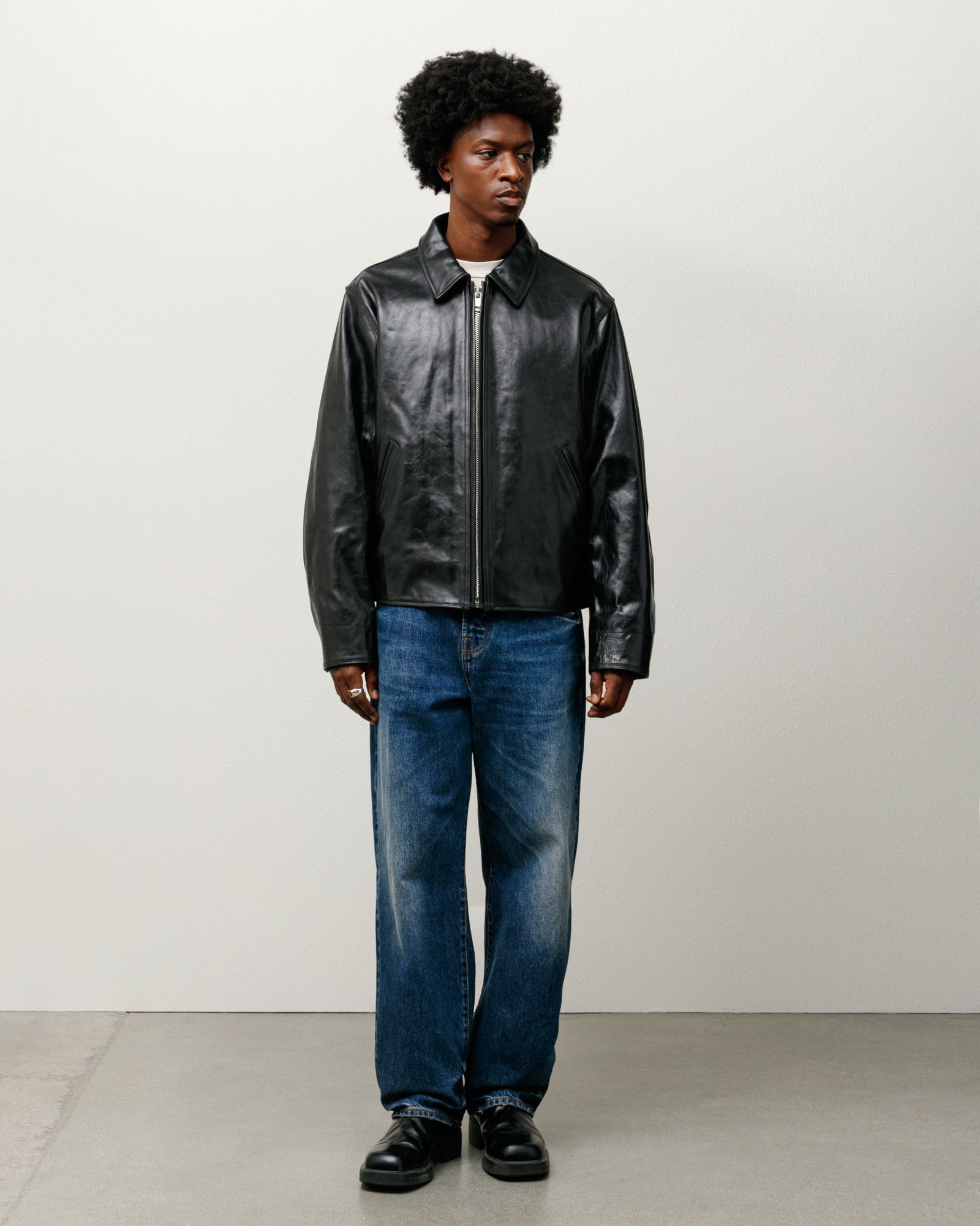 Garage Jacket Leather – Black | Outerwear | Stüssy Japan