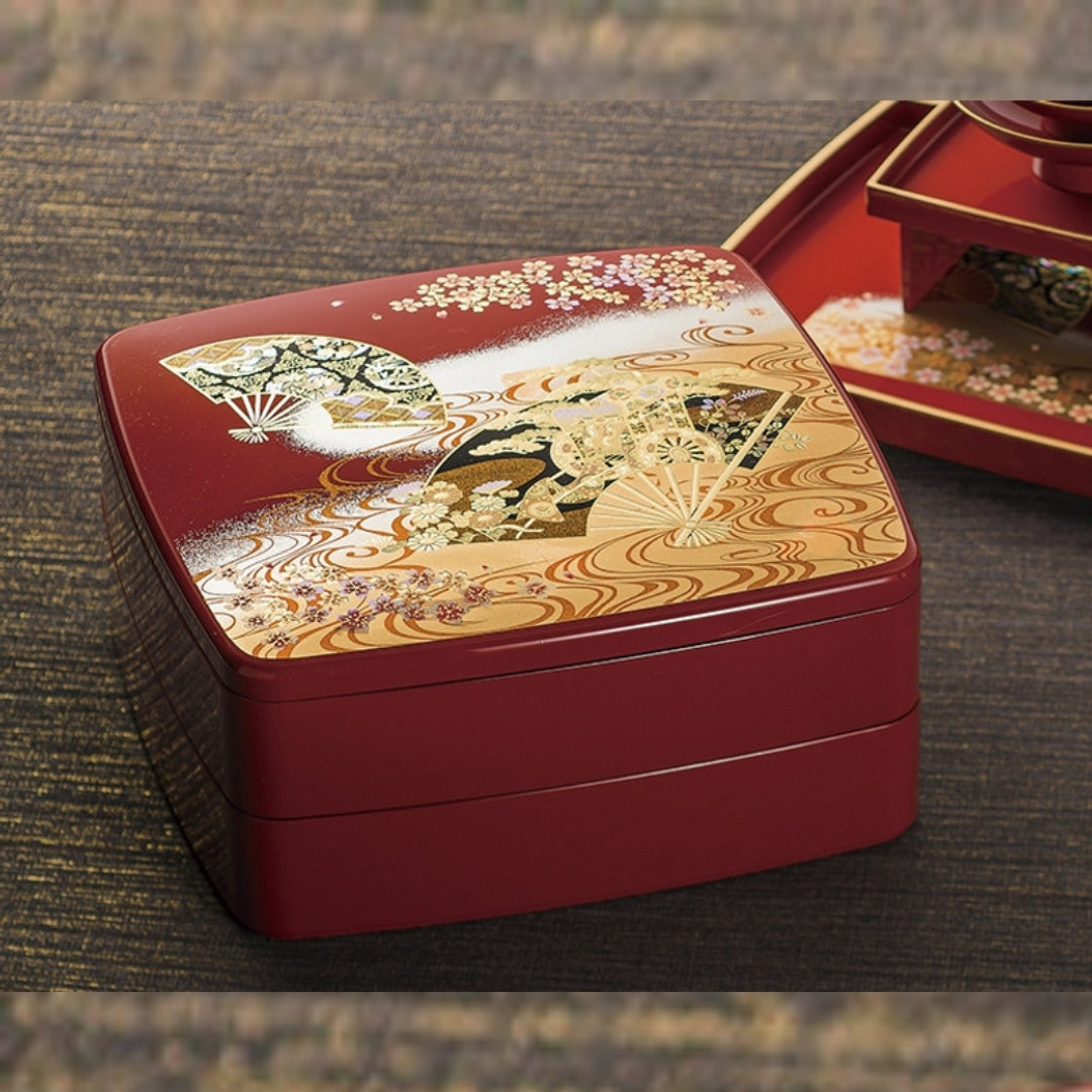 山中漆器 重箱 弁当箱 京風 赤 二段 – Kisashijapan株式会社