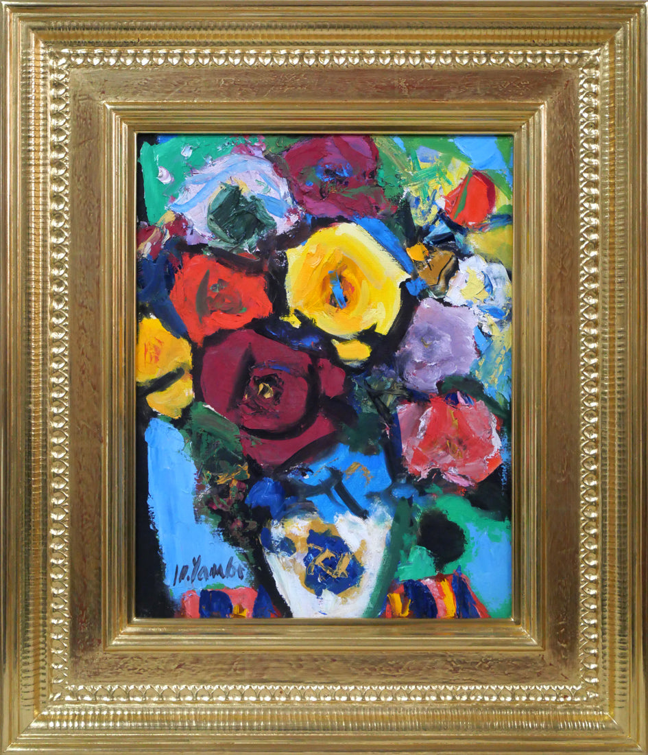 田辺三重松「薔薇」油絵・F6号 絵画買取・販売の小竹美術