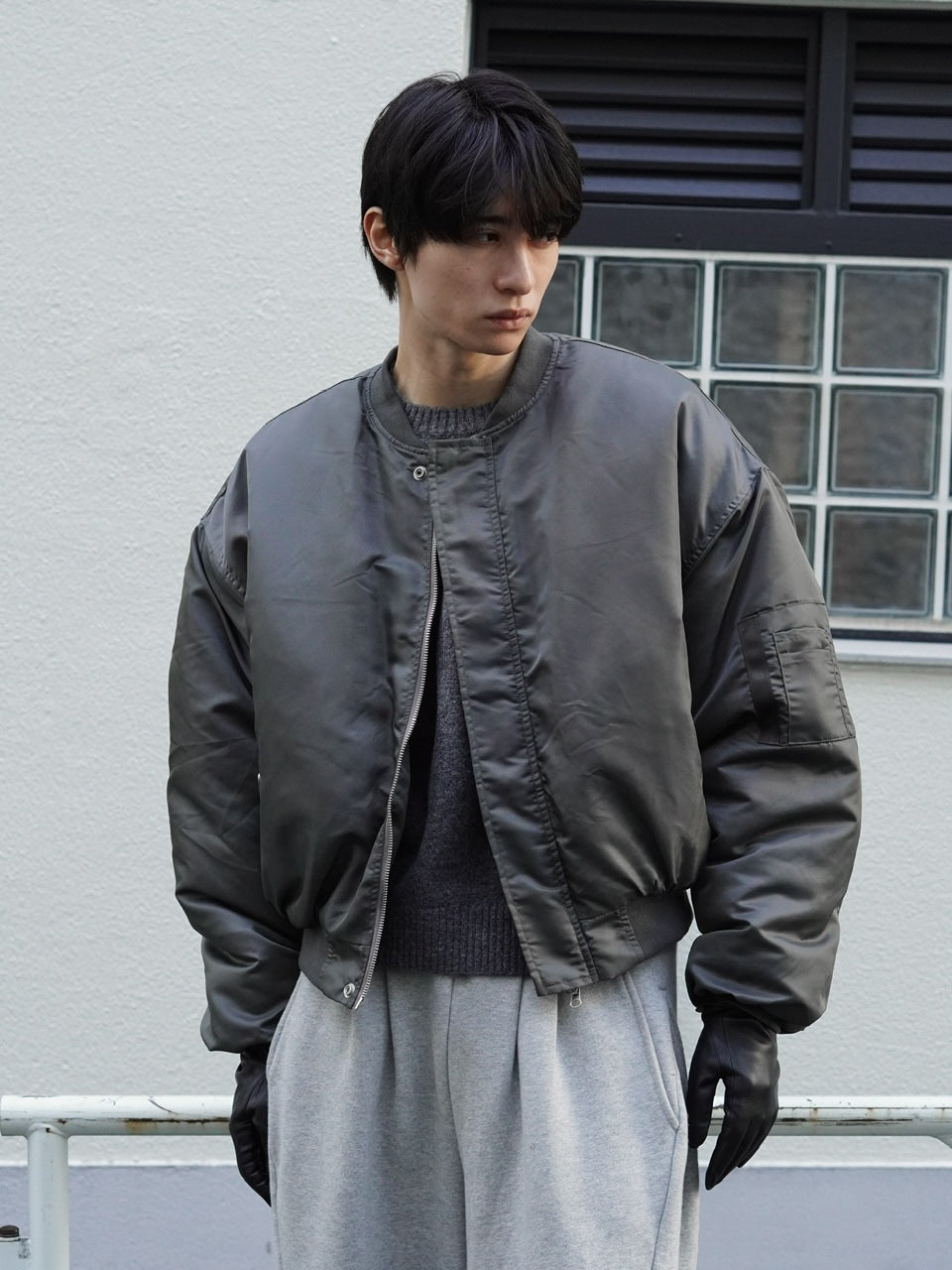 東京店WEB限定受注制【Chikashitsu +】cropped ma-1 jacket
