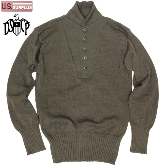 US（米軍放出品）5 Button Sweater 5ボタン セーター アクリル OD