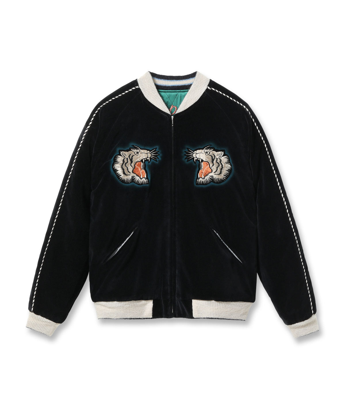 Mid 1950s Style Velveteen × Acetate Quilted Souvenir Jacket