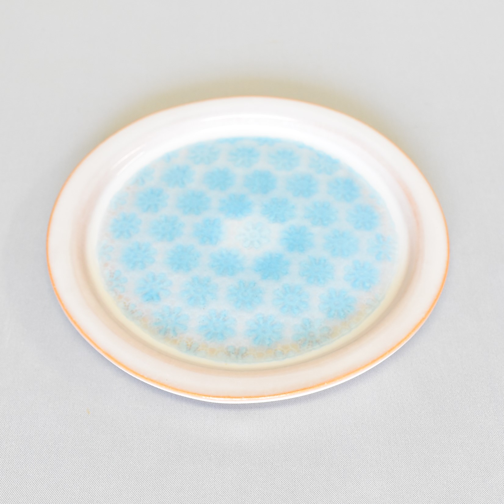 スカイブルーリム皿 小】萩焼窯元陶華山 松尾藻風窯