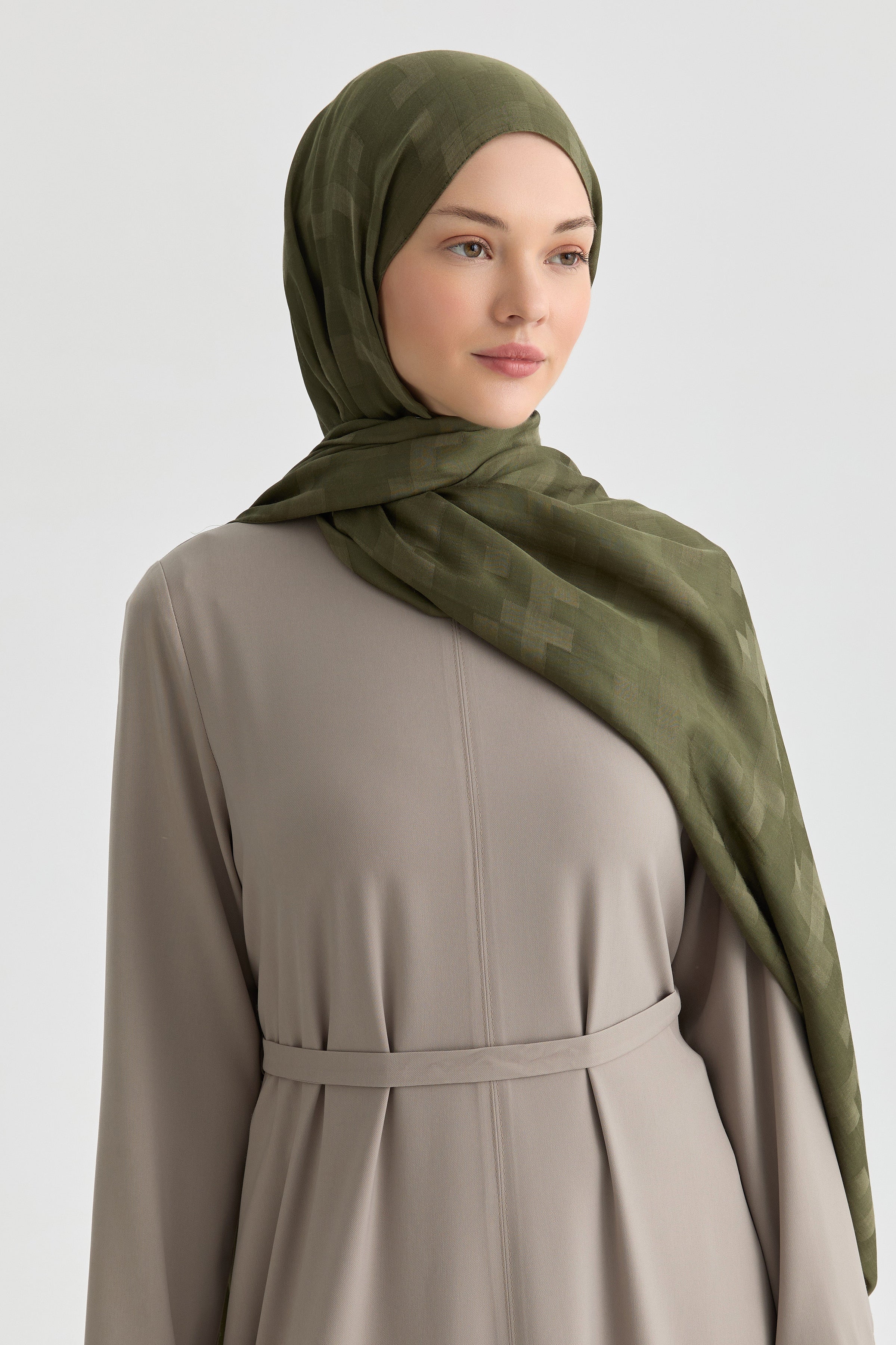 Serra Jacquard Natural Shawl – TUĞBA