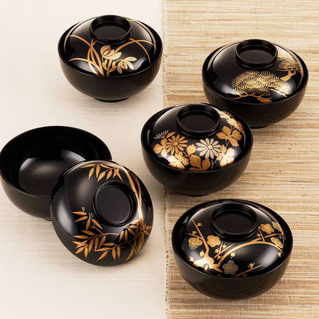 平安象彦作 梅蒔絵 お屠蘇 揃 共箱(A984) 平安象彦作 梅蒔絵 お屠蘇 揃