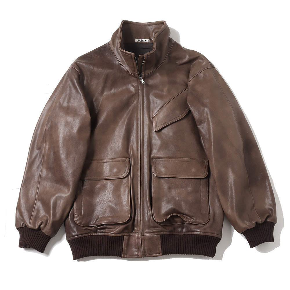HEAVY LAMB LEATHER ZIP BLOUSON (A24AB01LA) | AURALEE / ジャケット