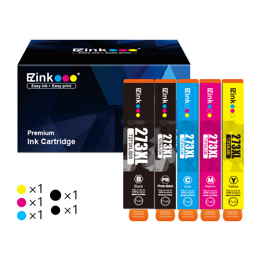 Epson 273XL T273XL 5 Pack Remanufactured Ink Cartridge | E-Z Ink