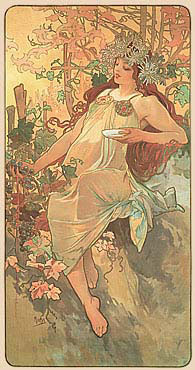 ミュシャを楽しむために：四季,春,夏,秋,冬