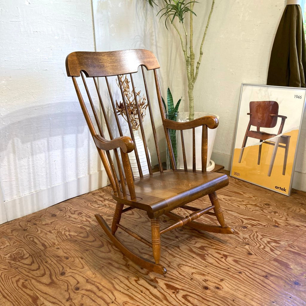 飛騨産業 / HIDA 穂高 ロッキングチェア キツツキマーク 中古 揺れ椅子