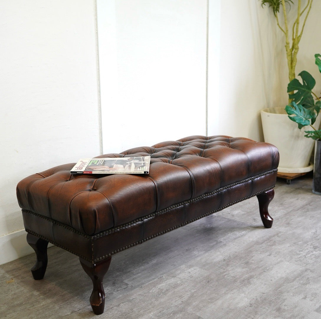 猫脚 ロング ヴィンセントスツール ベンチ アンティーク調 中古