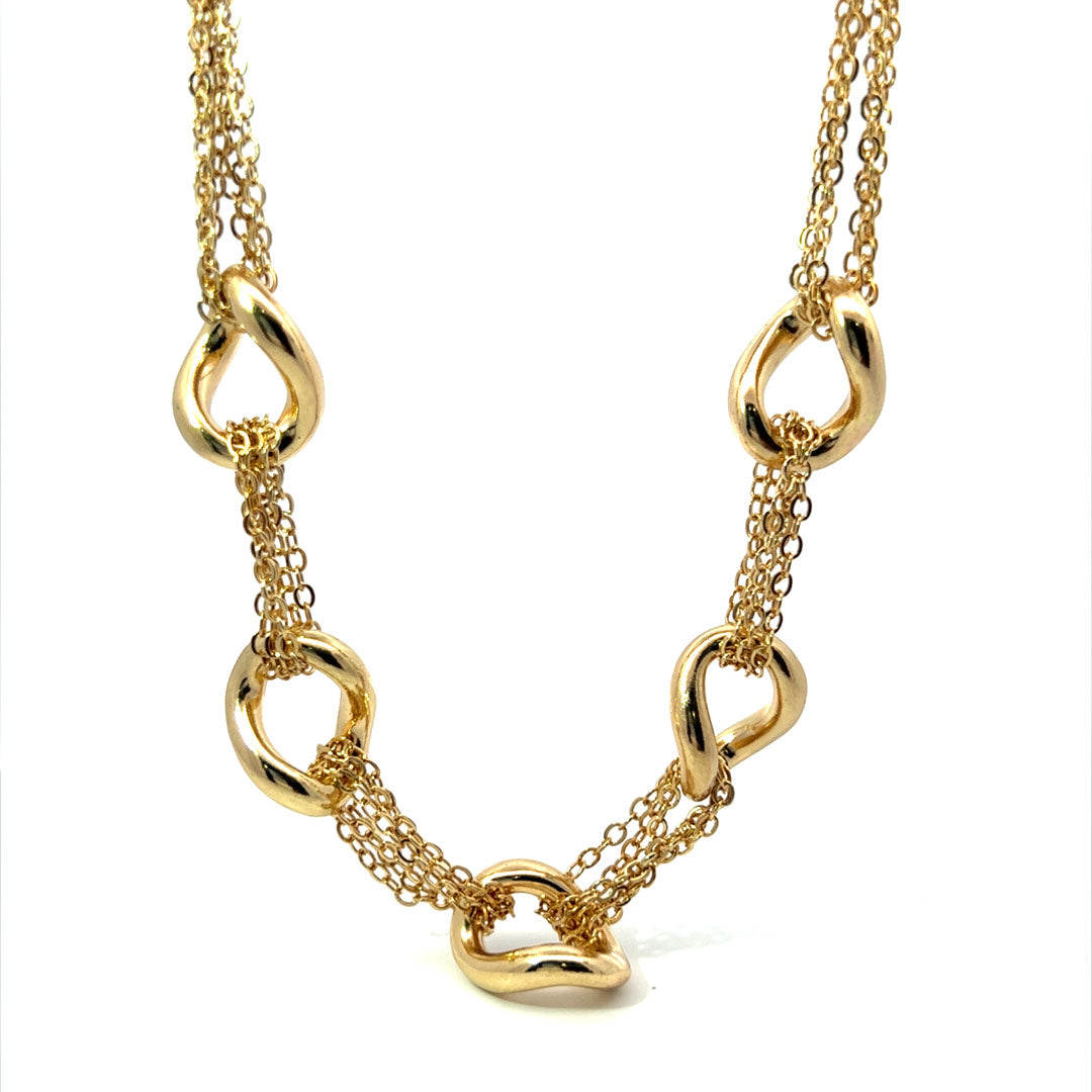 18K Gold Plated Bronze Multi Chain Link Necklace – Savvy Cie Jewels