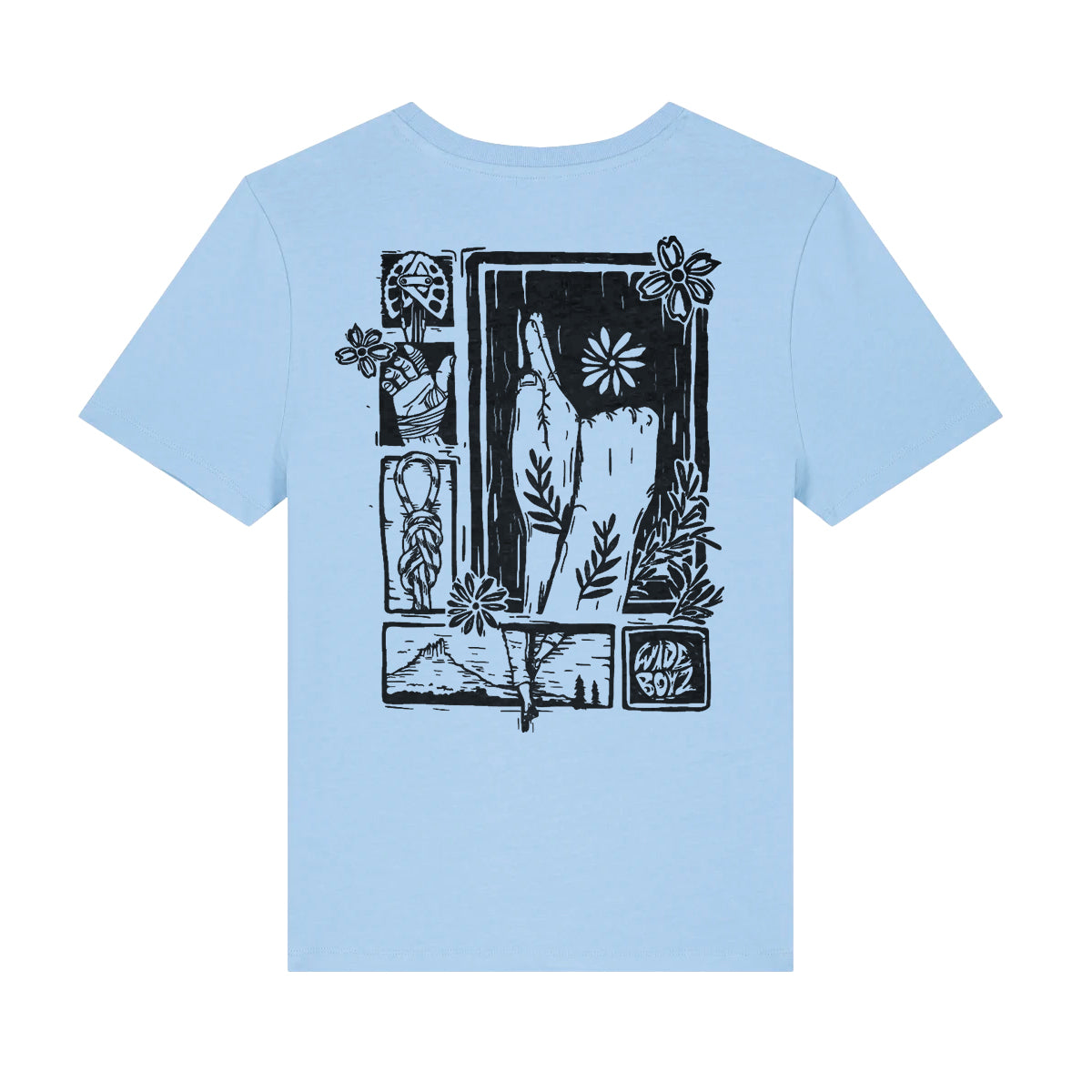 Women's Flower Fist T-shirt, Blue – Wideboyz