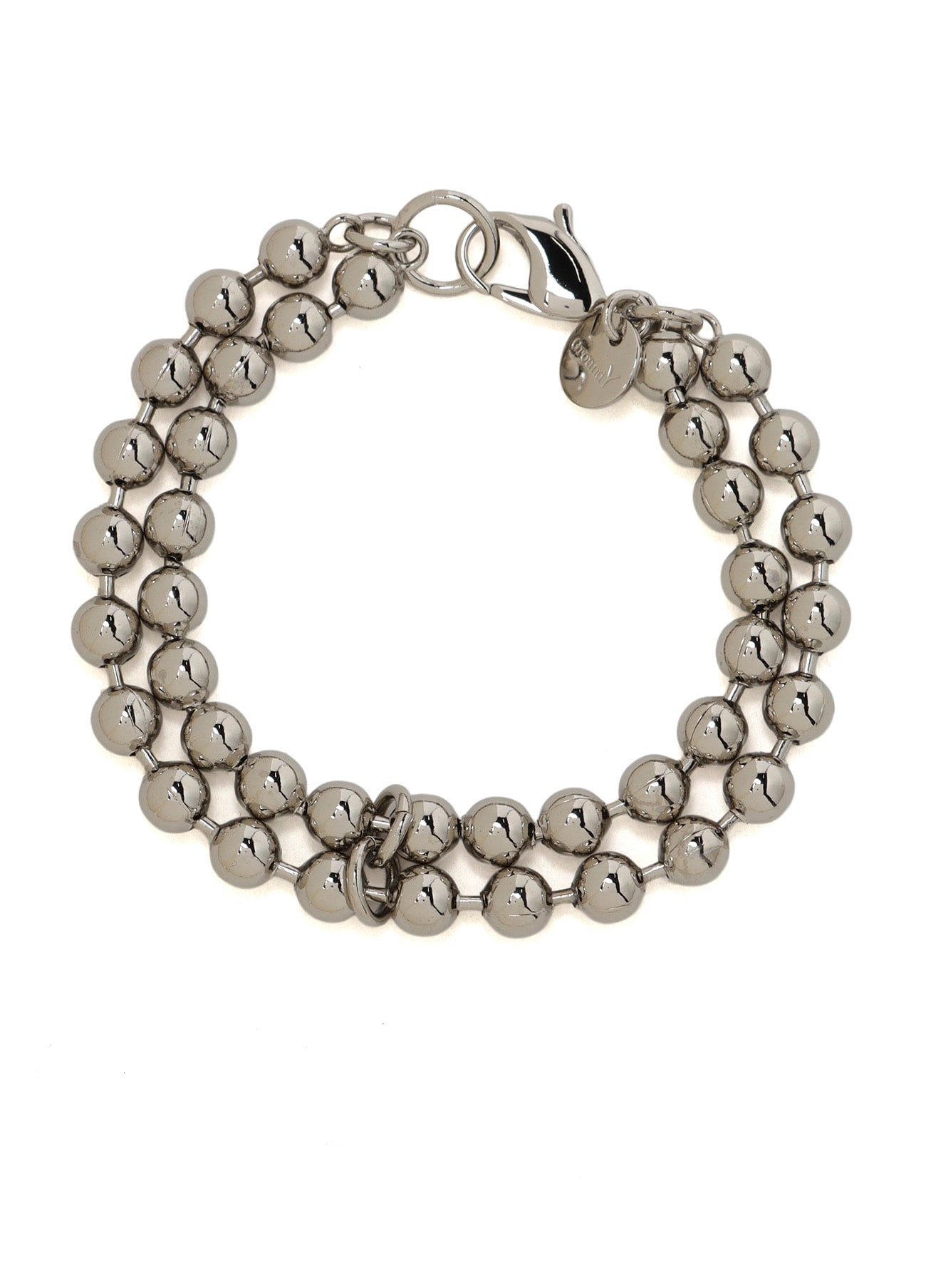 BRASS BALL CHAIN BRACELET(FREE SIZE Silver): Ground Y｜THE SHOP