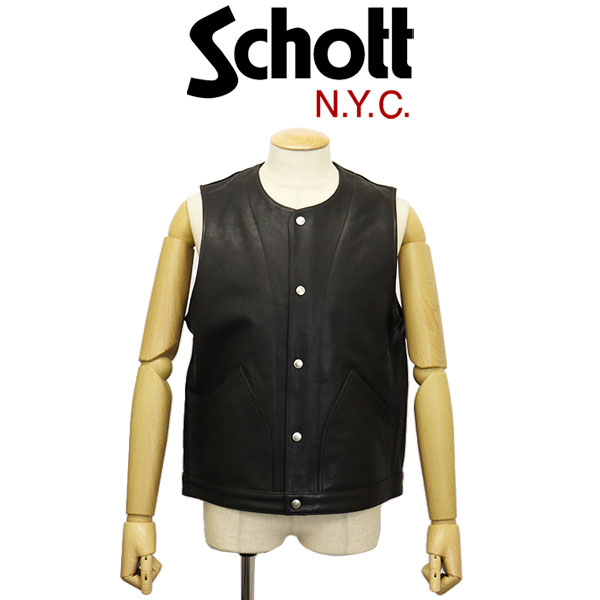 正規取扱店 Schott (ショット) 3251001 GOAT LEATHER VEST ゴート
