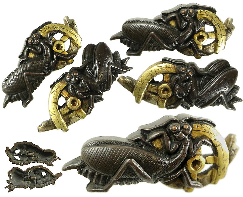 日本刀の目貫｜赤銅蟷螂の斧図｜日本刀専門店・東京【十拳】