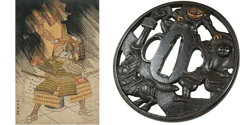 日本刀の鐔・鍔｜鉄地羅生門透かし(渡辺綱)｜日本刀専門店・東京【十拳】