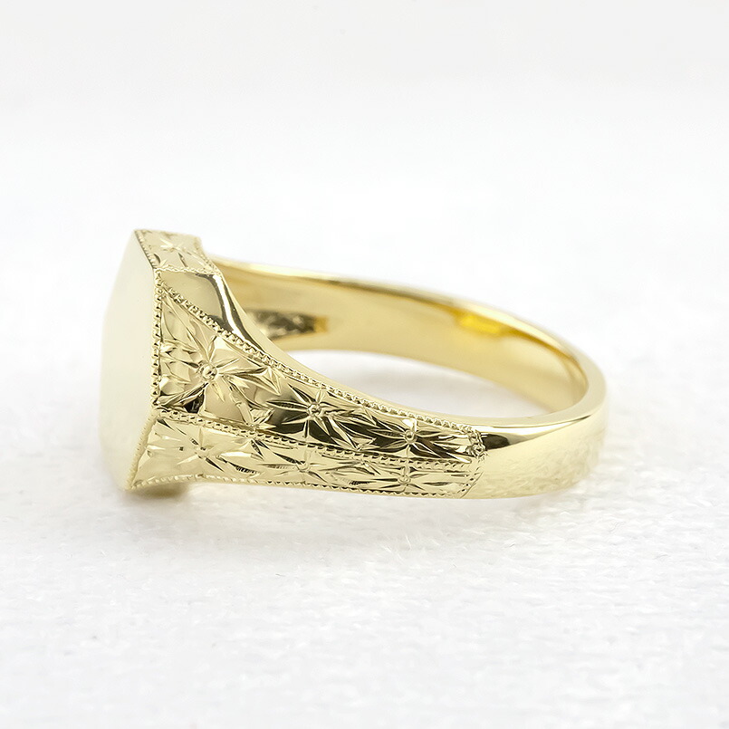 楽天市場】10金 リング 印台 シグネットリング 指輪 イエローゴールド