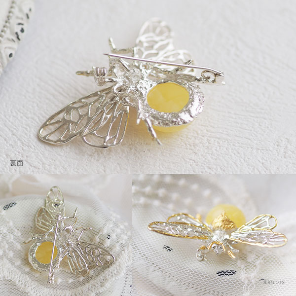 楽天市場】【バルト海の琥珀】ハチのブローチ ロイヤルアンバー【送料