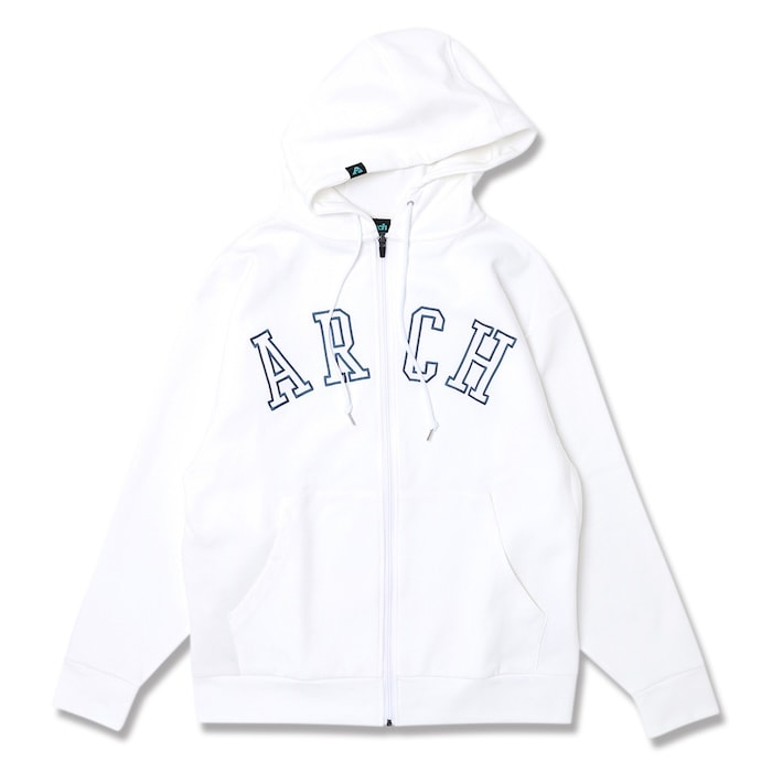 楽天市場】Arch college logo sweat zip parka【white】 アーチ バスケ