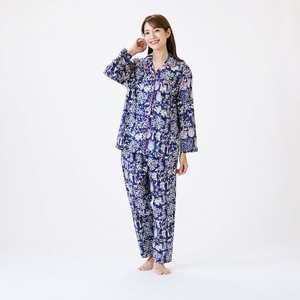 新品】リバティ LIBERTY fabric厚手スムースニットパジャマ（M)A