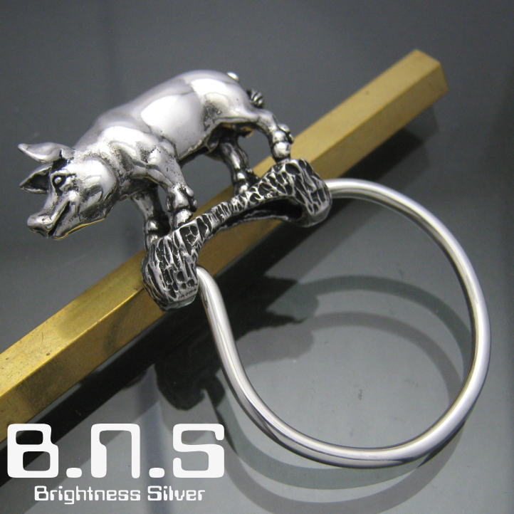 楽天市場】銀の豚、ブタキーリング シルバー925 SV925(キーホルダー