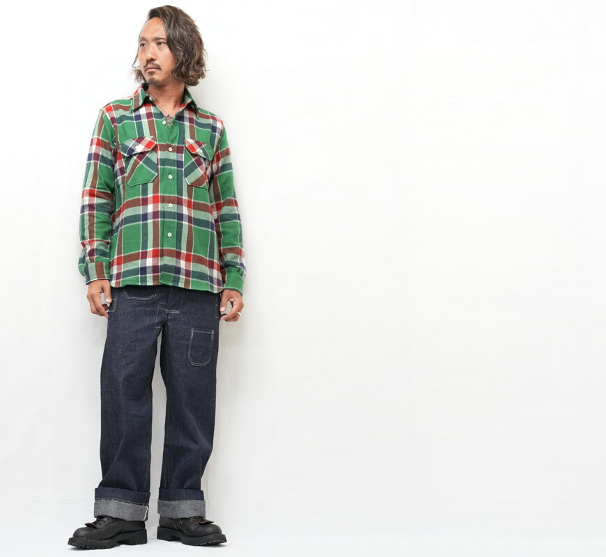 楽天市場】John Gluckow ジョングラッコー 長袖 フランネルシャツ The