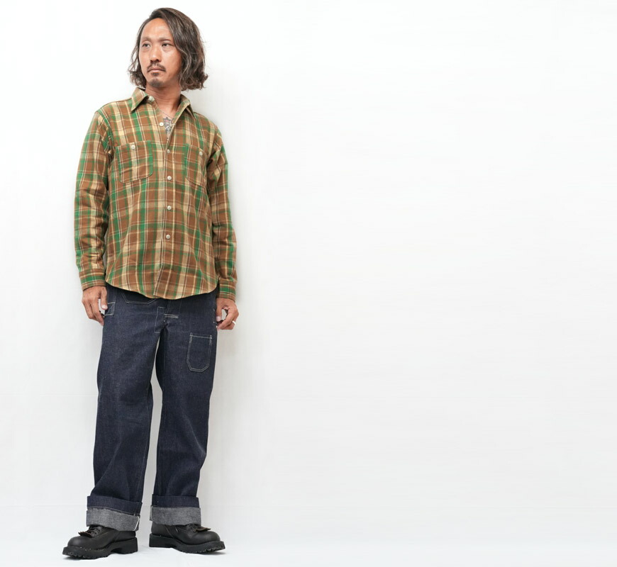 楽天市場】John Gluckow ジョングラッコー 長袖 フランネルシャツ 40's