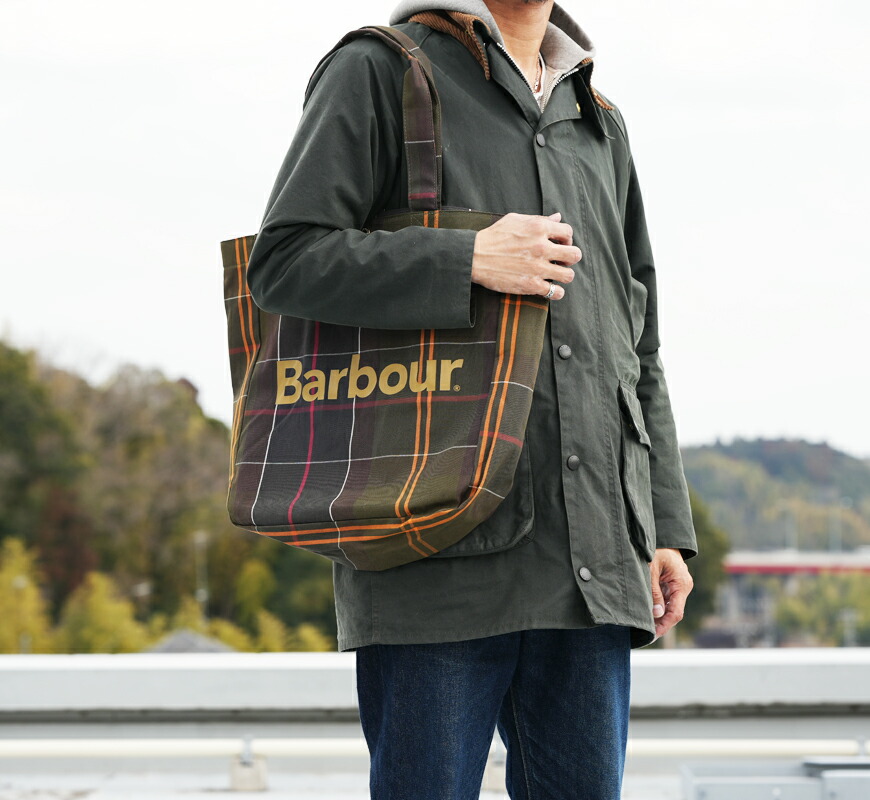 楽天市場】Barbour バブアー Telfield タータンチェック ロゴ トート