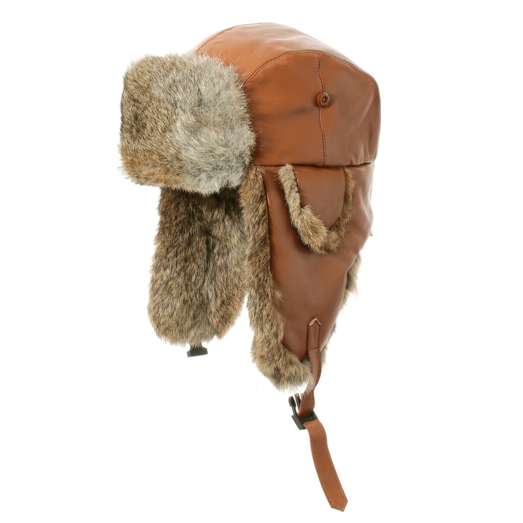 楽天市場】【ライダース帽子 レザータイプ】[ラビットファー帽子