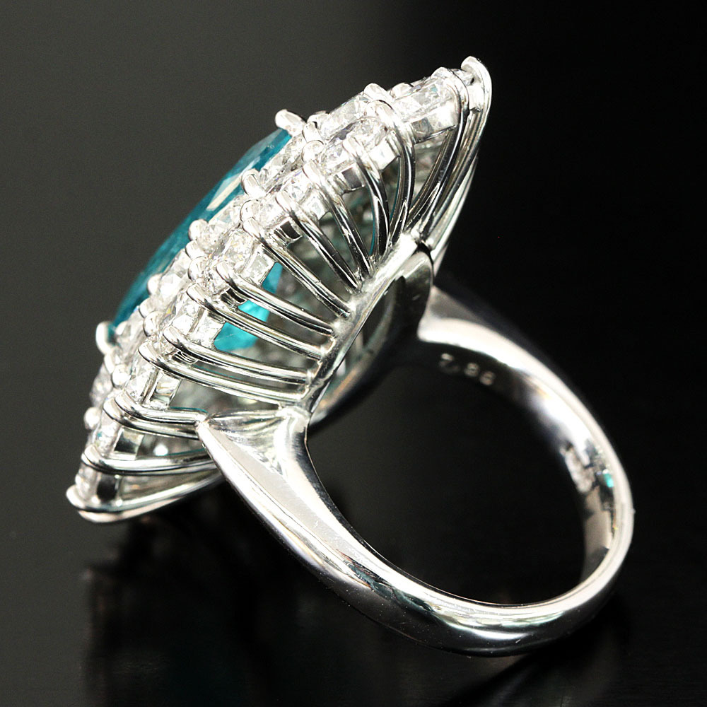 楽天市場】パライバトルマリン リング ブラジル産 ネオンブルー 7.36ct