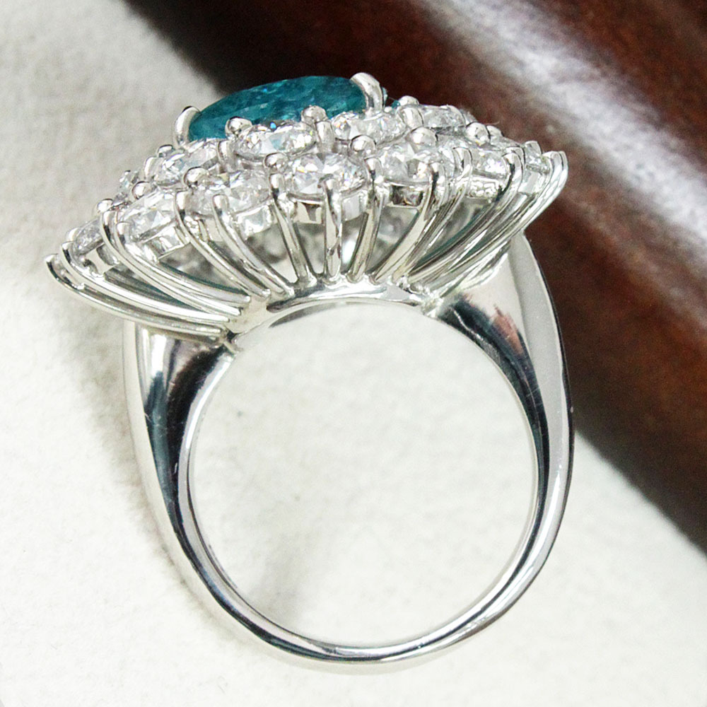楽天市場】パライバトルマリン リング ブラジル産 ネオンブルー 7.36ct