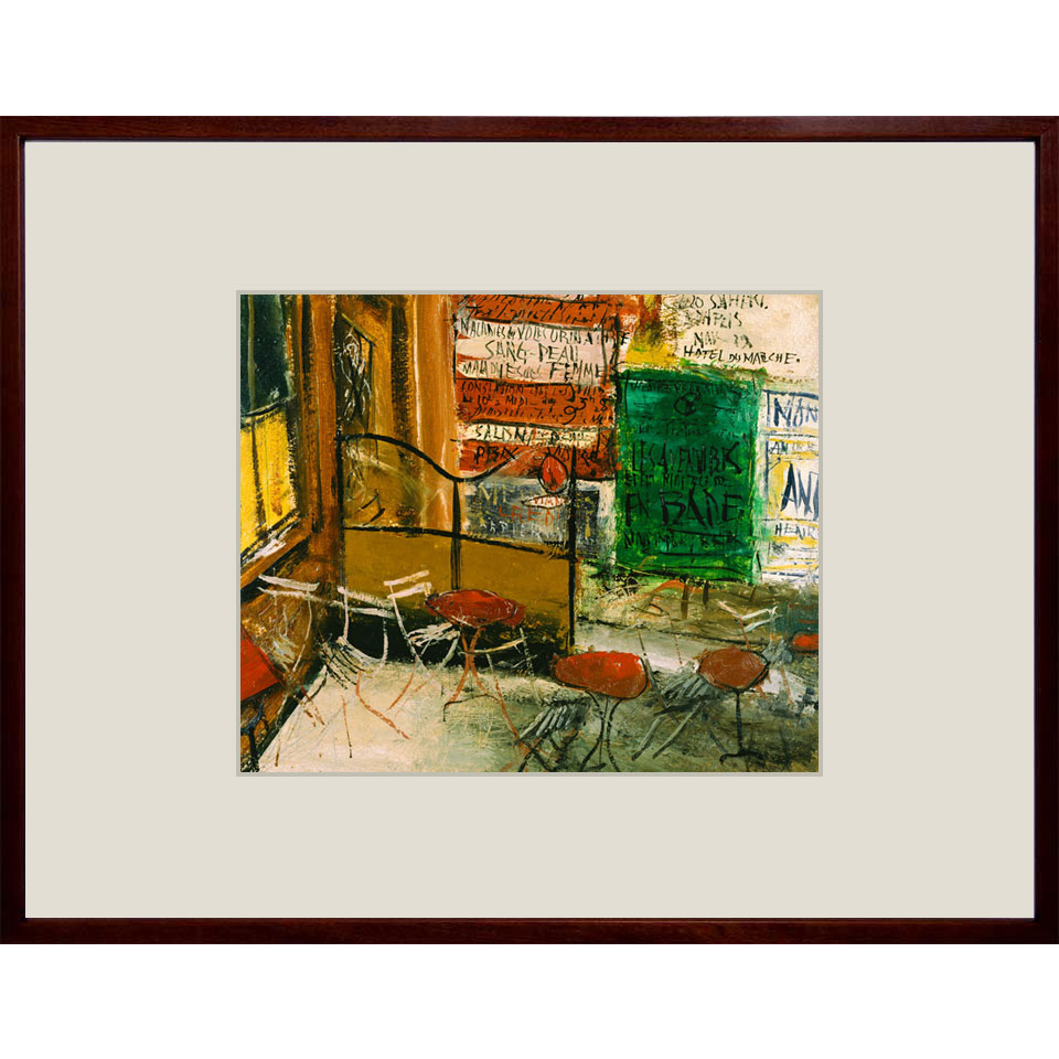 佐伯祐三、カフェのテラス (二)、希少画集画、新品高級額装付