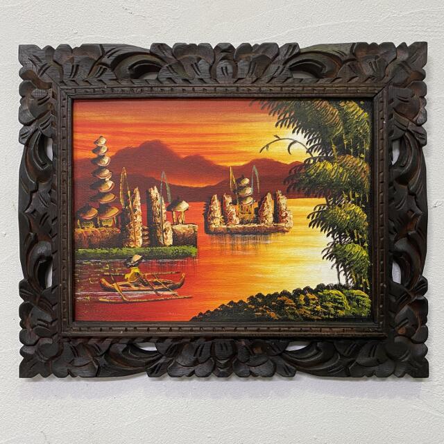 楽天市場】【インテリア雑貨 おしゃれ バリ風】 バリの絵 風景画 額