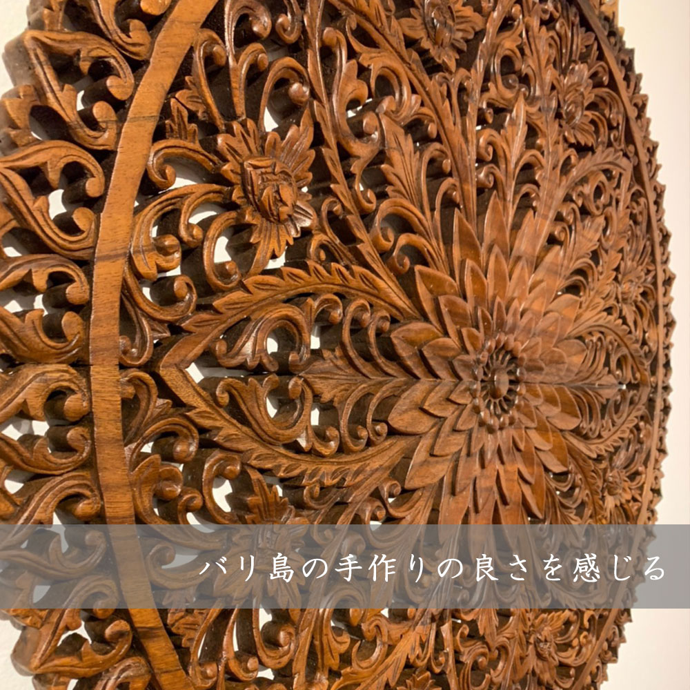 楽天市場】木彫りレリーフ φ78cm 木彫り レリーフ アートパネル 木彫り