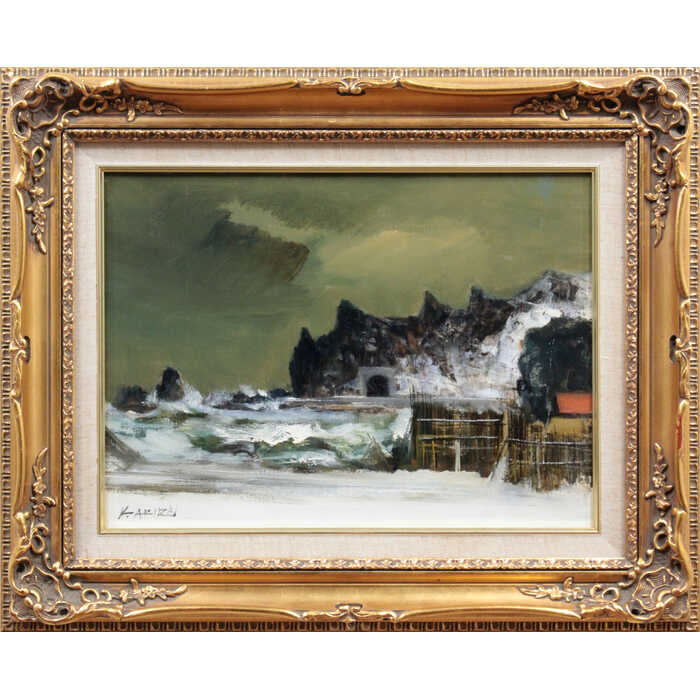 楽天市場】絵画 小松明 油絵・油彩画 『積丹の冬』 海 海岸 自然 雪