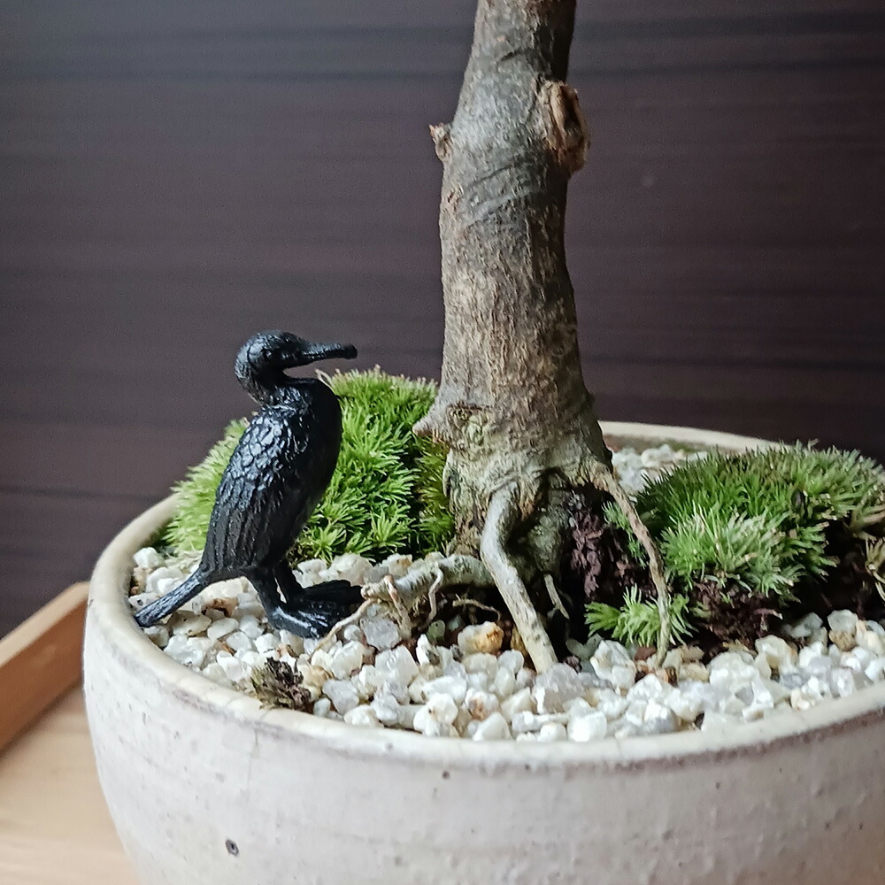 楽天市場】ミニチュア 置物 飾りフィギュア 盆景 鵜（う）銅製 添配