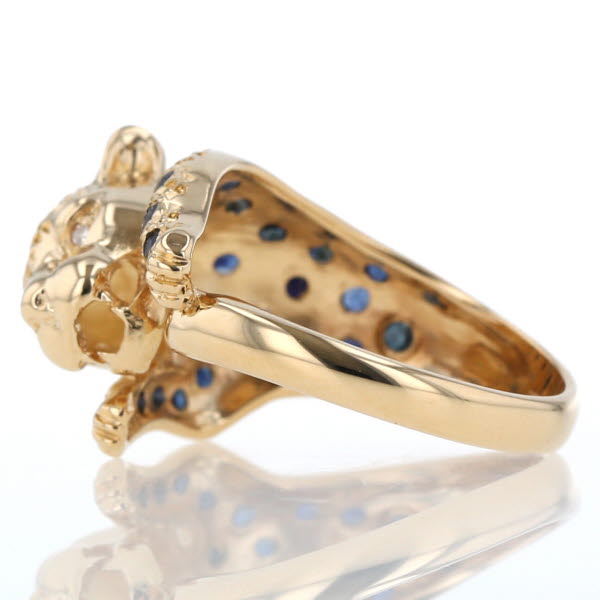 楽天市場】K18YG イエローゴールド リング サファイア ダイヤモンド