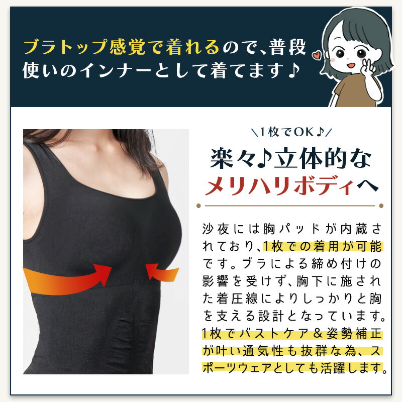 楽天市場】【2枚セット】補正下着 補正インナー 加圧シャツ ブラトップ
