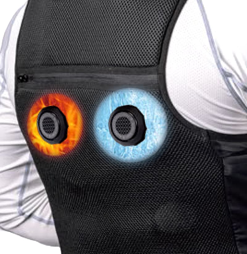 楽天市場】ペルチェベスト 温冷4個式 静音ファンレス 埃知らず 冷暖