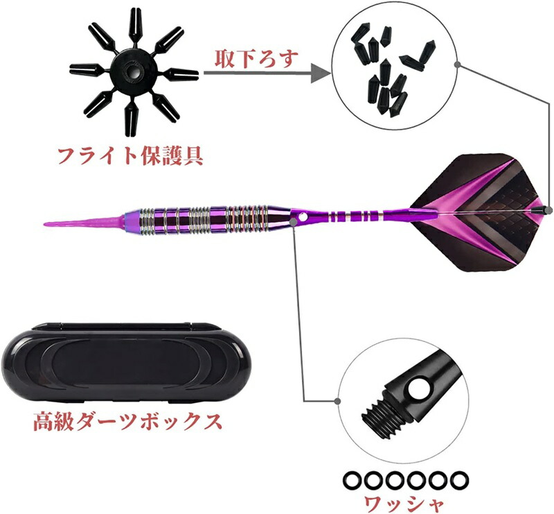 楽天市場】ハードダーツ セット ダーツ 矢 銅製ダーツバレル