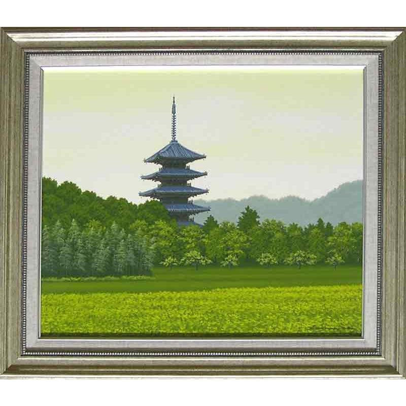 F8号油彩画「春の備中国分寺」No.49 F8号油彩画「春の備中国分寺」No