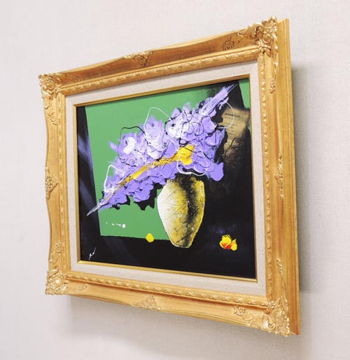 真作】絵画 境保博 油彩6号 カトレア 優美な静物画 箱入 Y151 真作