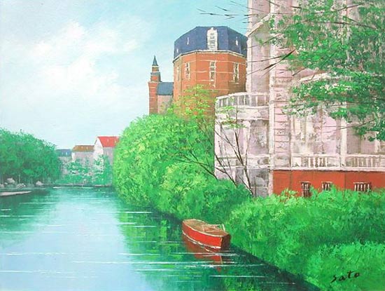 楽天市場】絵画 油絵 ブルージュ ベルギー （佐藤俊男） 送料無料