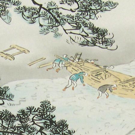 楽天市場】川合玉堂 掛け軸 潮の香 送料無料 【掛軸】【一間床】【丈の